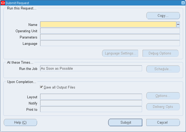 report request screen